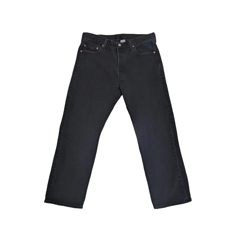 Vintage Levis 501 Jeans Y2K Mens 36 x 30 Black Charcoal Wash Guatemala VTG